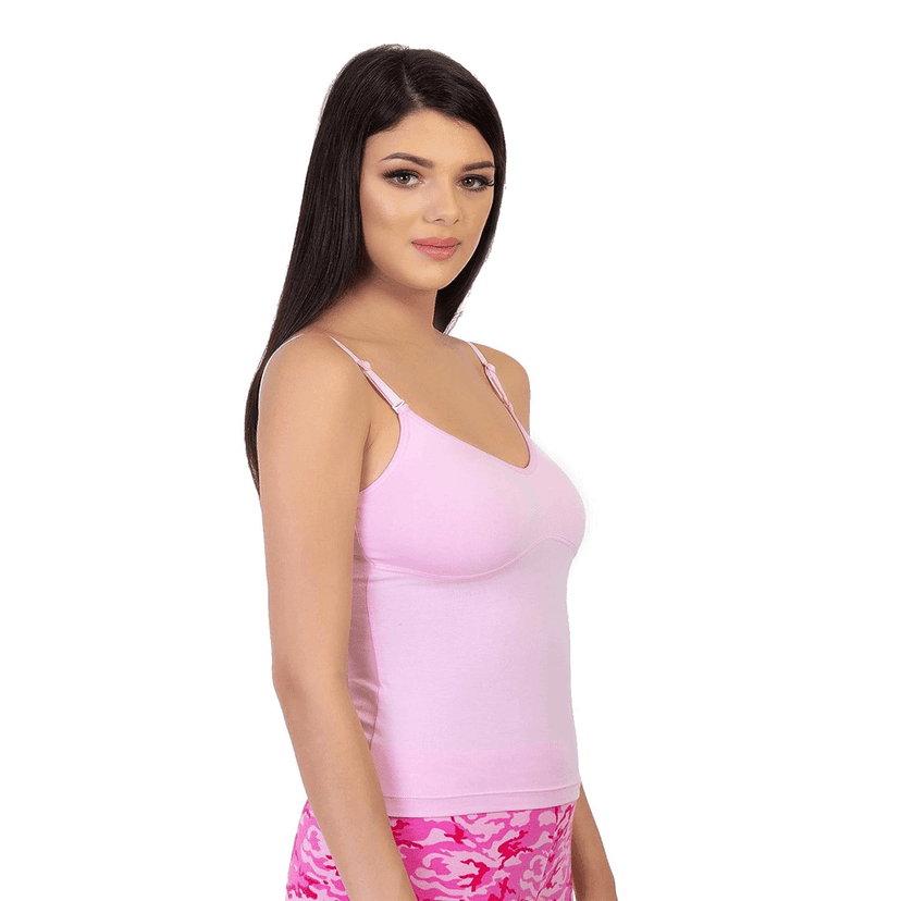 Women's Molded Cotton Camisole Girls Sweetheart Neck Slip with Adjustable Strap view 2