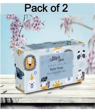 Mirah Belle - Organic Goat Milk Baby Soap 125gm(pack of 2) - For Sensitive & Baby Skin- Handmade Soap 250gm