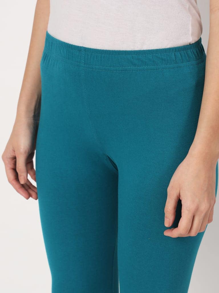 SOFT COLORS Women's Skinny Fit Ethnic Wear Churidar Leggings (Sea Blue) view 8