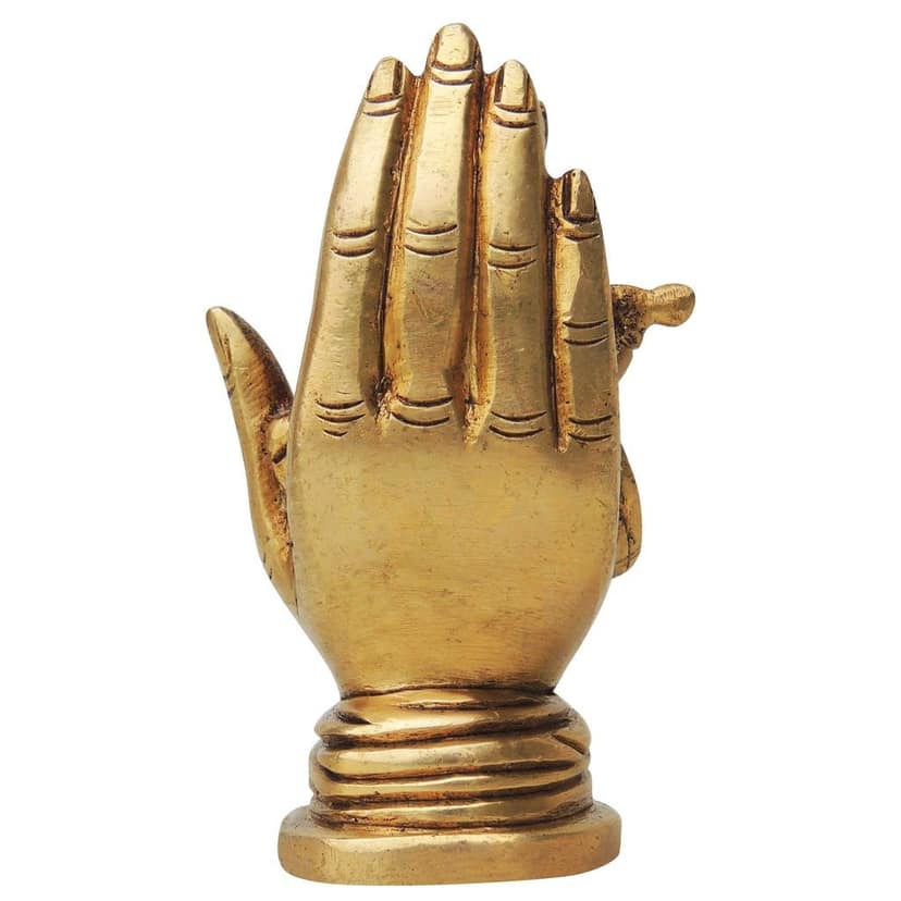 Brass Radha Krishna Idol On Hand - Unique Decorative Showpiece, Height : 4 Inch (BSMAS1314 C) view 3