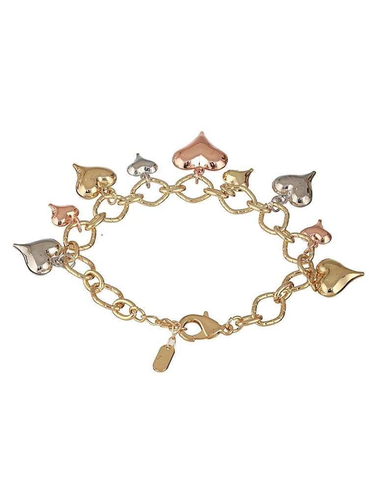 Anti-Tarnish 18k Gold Plated Heart Shaped Charm Link Wraparound Bracelet view 8