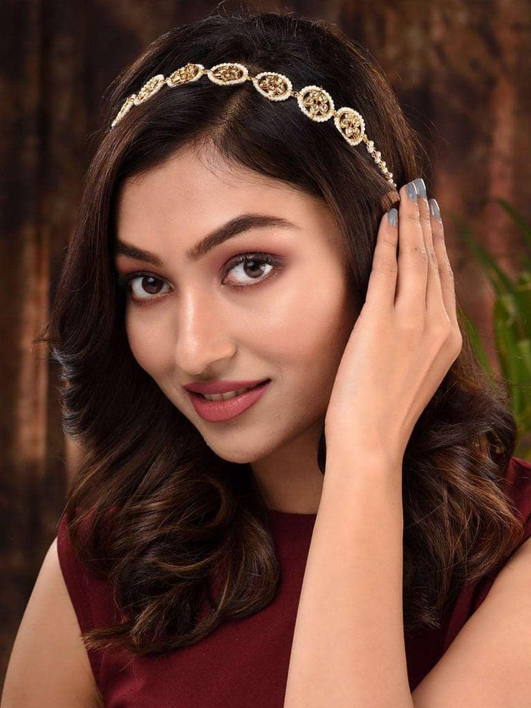 Gold Plated Kundan studded Matha Patti view 2