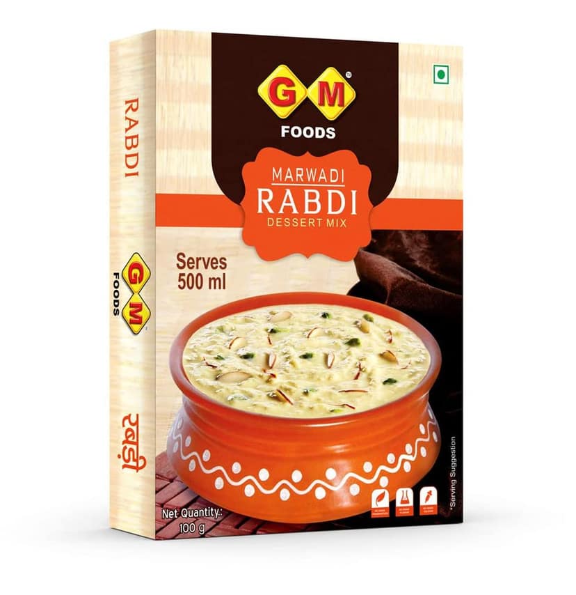 GM Foods Marwadi Rabdi Dessert Mix 100g (Pack Of 2) | Traditional Indian Sweet | Serves 500ml | Easy to Prepare | Rich & Creamy Flavour | Authentic Taste | Perfect for Festive & Everyday Desserts