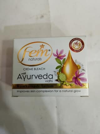 Fem Naturals Crème bleach With Ayurveda vidhi Kumkumadi tailam