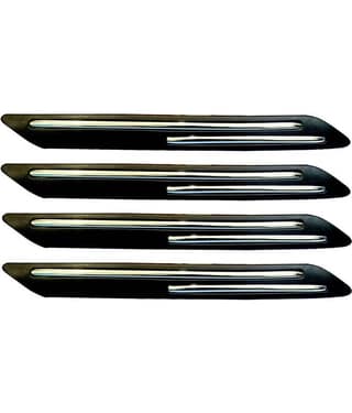 AUTOXYGEN Car Bumper Protector Scratch Gurad with Double Chrome Strip (Black) Front & Back Strong Durable Bumper Protector Accessories