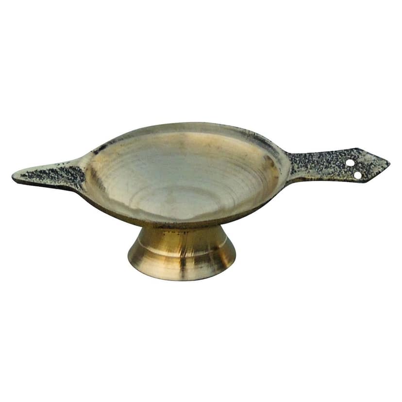 Brass Table Decor Oil Lamp Deepak No. 00 - Mini Brass Deepak for Puja Set, Height : 0.7 Inch (FMAS626 X) view 2