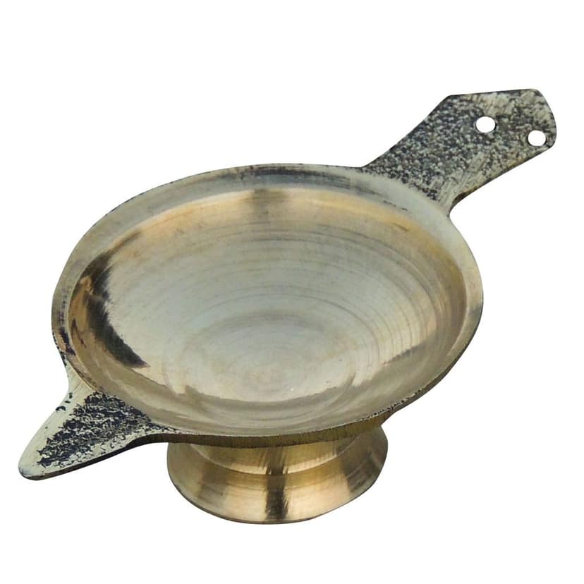 Brass Table Decor Oil Lamp Deepak No. 00 - Mini Brass Deepak for Puja Set, Height : 0.7 Inch (FMAS626 X) view 3