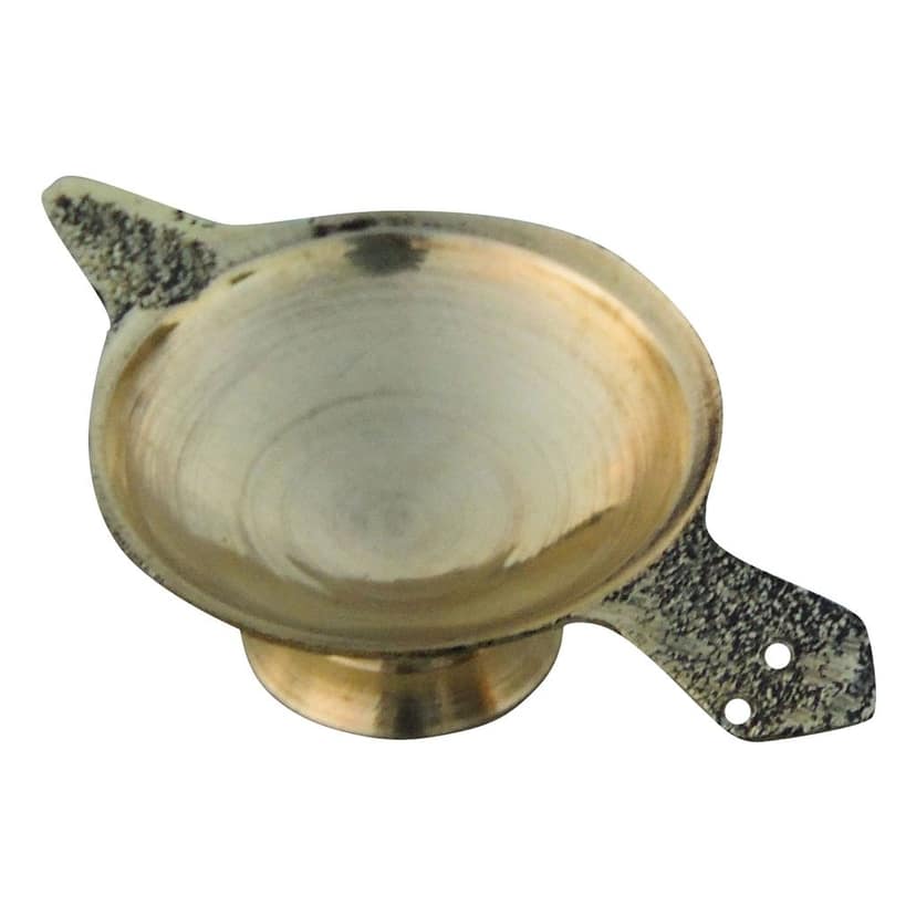 Brass Table Decor Oil Lamp Deepak No. 00 - Mini Brass Deepak for Puja Set, Height : 0.7 Inch (FMAS626 X) view 4