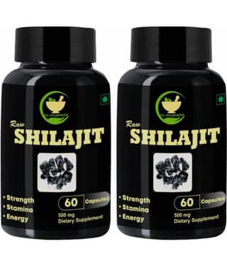 FIJ AYURVEDA Raw Shilajit Capsule for Men & Women - 500mg 60 Capsules (Pack of 2)