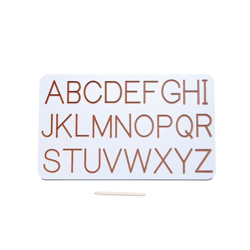 Wooden White Tracing Board Stencil (Capital English Alphabets) view 2