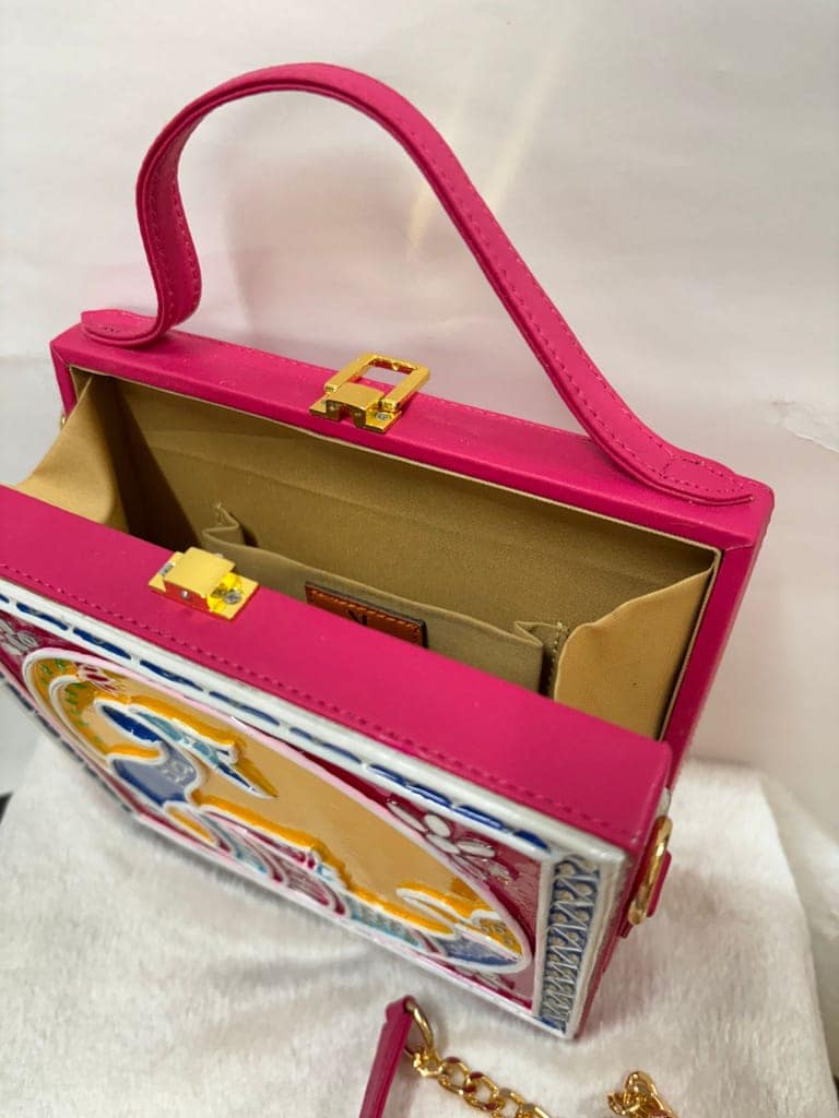 Pink Peacock Lippan Art Handcrafted Box Bag view 4
