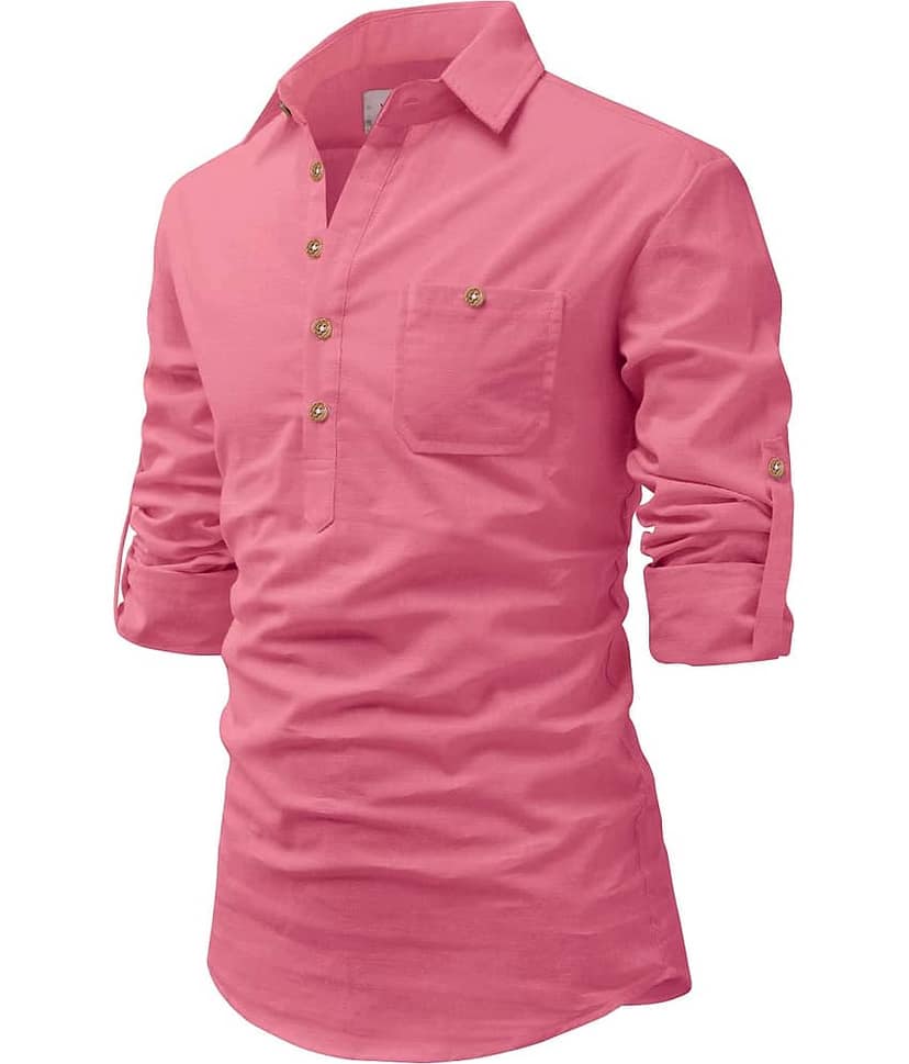 Vida Loca Sky Blue Cotton Blend Men's Shirt Style Kurta ( Pack of 1 )