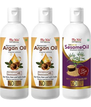 The Nile Moroccan Argan Oil 100 ML X 2 + Sesame Oil 100 Ml 300 mL Pack of 3