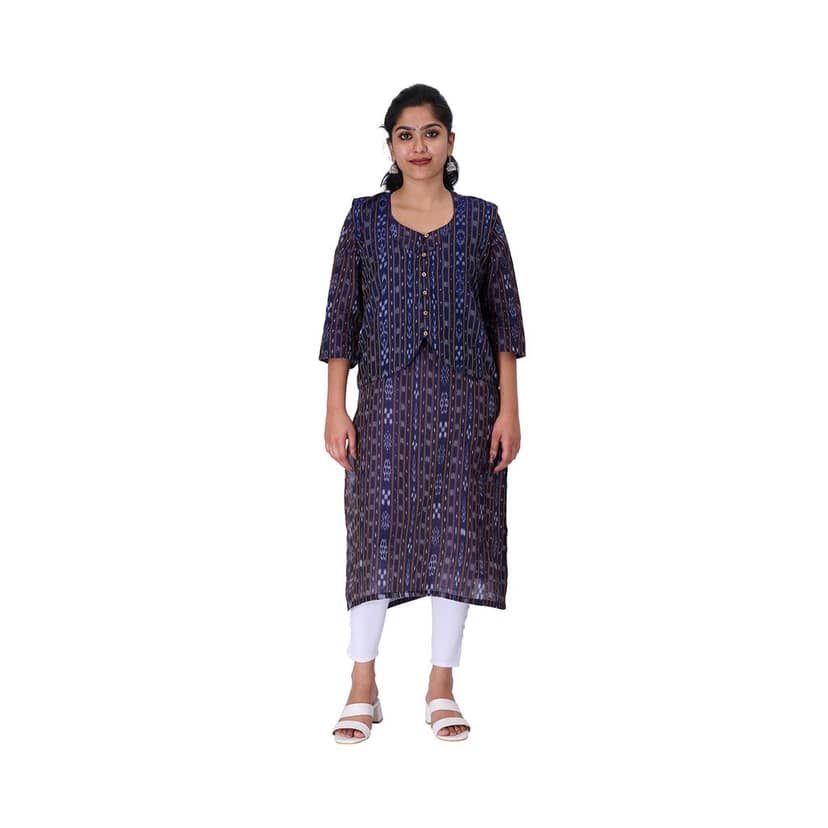 GHL � GUENDICHA HAAT LLP Sambalpuri Certified Handloom Women's Pure Cotton Jacket view 2