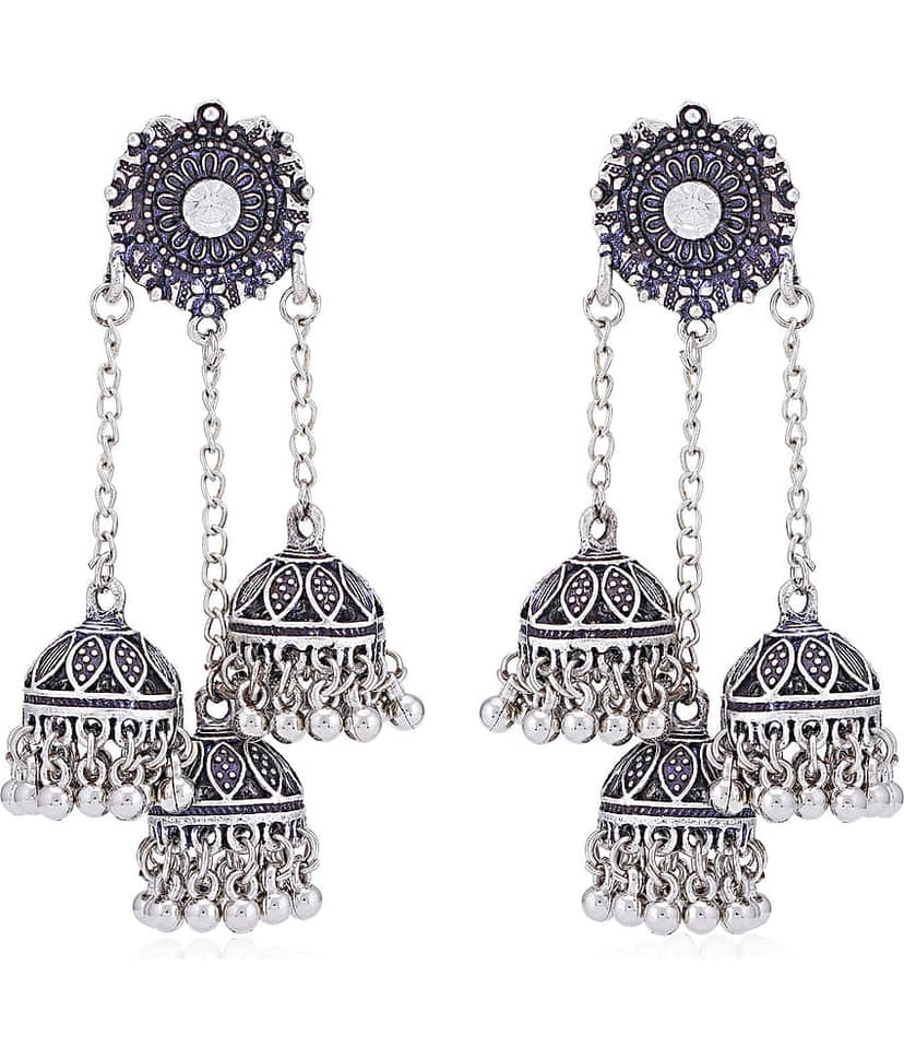 Sukkhi Alluring Oxidised Chandelier Earring for Women view 2