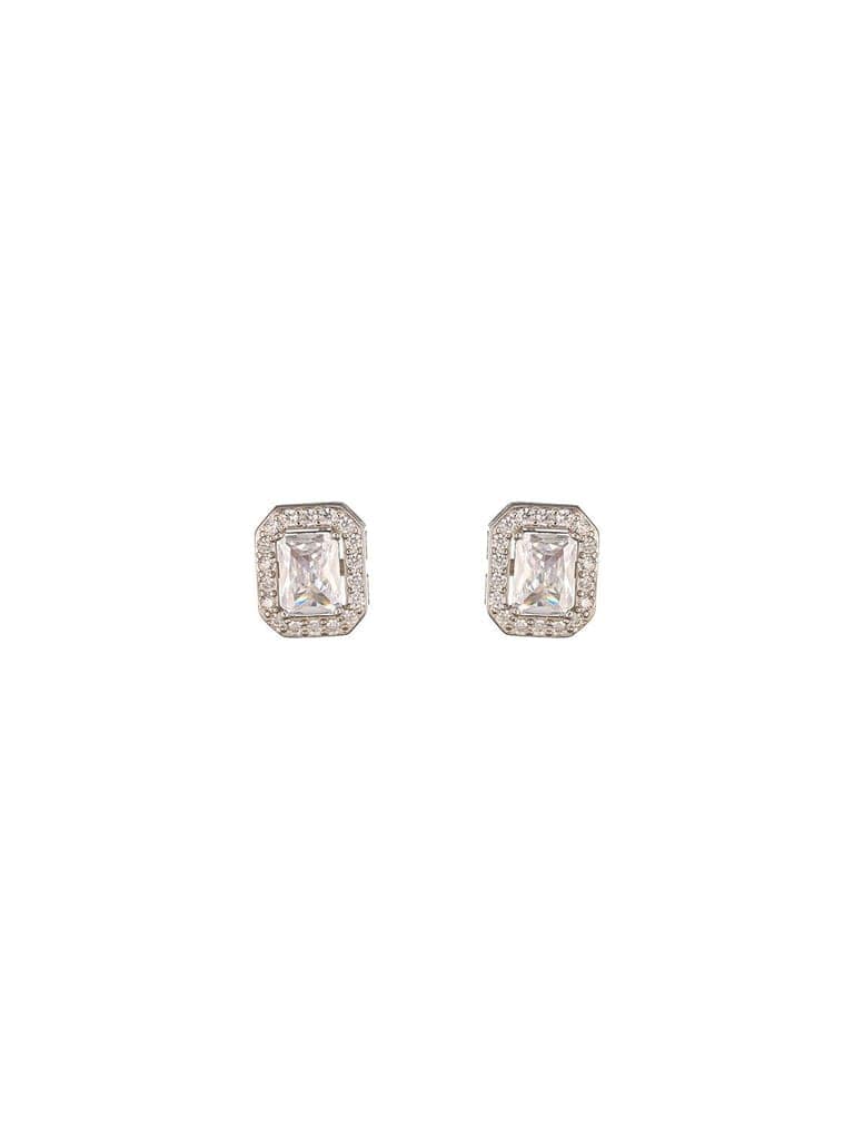925 Sterling Silver Cz Studded Geometric Halo Solitaire Pendant Jewellery Set view 9