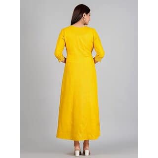 Radhika Fashion Mustard Viscose Solid Stitched Dress For Woman view 2