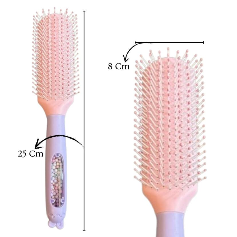 Hair Brush with Strong & Flexible Nylon Bristles having Anti-static Ball Tips, For Grooming, Straightening, Smoothing in purple Colour view 4