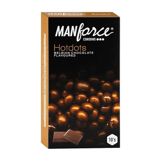 MANFORCE Premium Hotdots Belgian Chocolate Condoms with Bigger Dots - 10s (Pack of 2) Condom (Set of 2 20 Sheets)