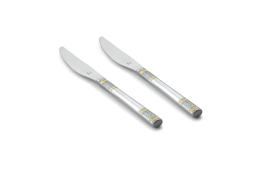 FnS Celebration 24 Karat Gold Plated Embossed Dinner Knives Set of 6 view 2