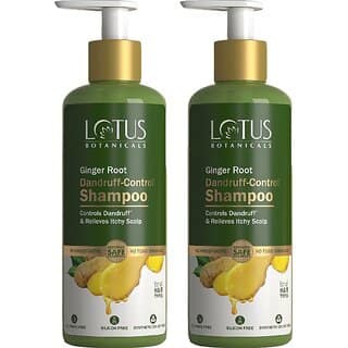 Lotus Botanicals Ginger Root Dandruff-Controlx Shampoo - 300Ml ( Pack Of 2 ) (600 Ml)