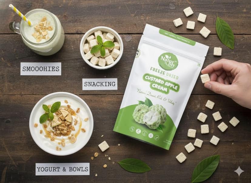 NaturDry Freeze-Dried Custard Apple Cream | 100% Natural, No Added Sugar, Gluten Free | Healthy Snack | 18g view 4