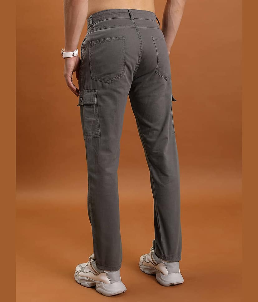 Highlander Regular Flat Men's Cargos - Grey ( Pack of 1 ) view 3