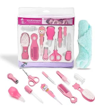 Majestique Luxury Portable Baby Care Kit, 11 Piece Healthcare & Grooming Set (Assorted Color)