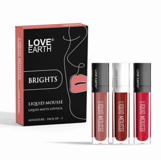 Love Earth Liquid Mousse Lipstick Brights - Pack of 3