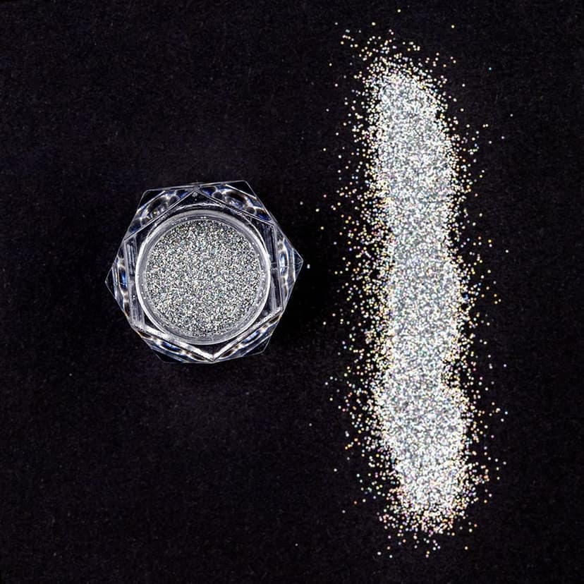 B.O.B.I Iridescent Silver Loose Holographic Glitter Eyeshadow (10gm) view 2