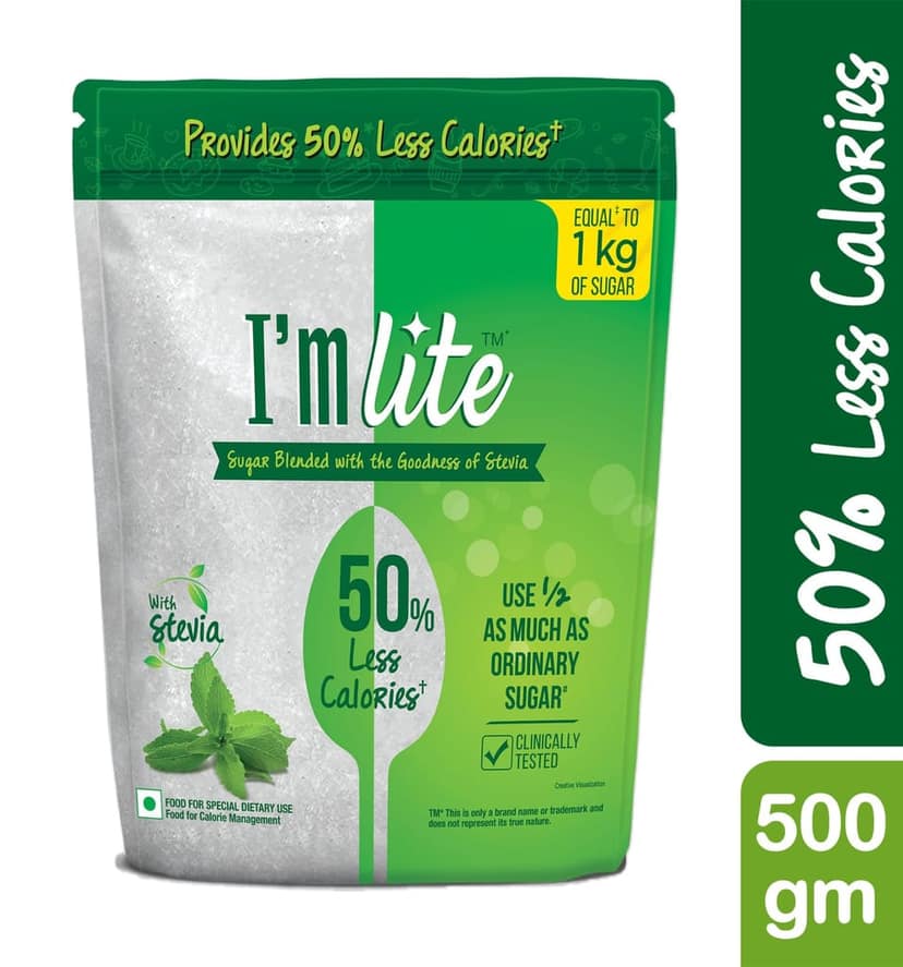 I'm lite 50% less calories sugar pouch, 500 gm