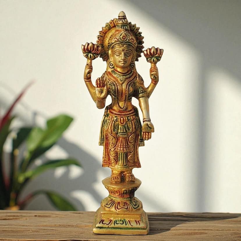 Brass Showpiece Laxmi Colour God Idol Statue (BSMAS1575 L)