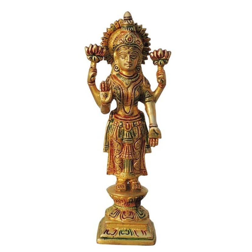 Brass Showpiece Laxmi Colour God Idol Statue (BSMAS1575 L) view 3