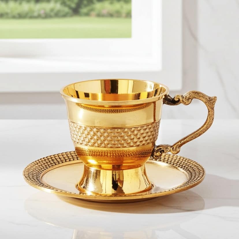 Brass Tea Cup Saucer Set (ZMAS272 B) view 2