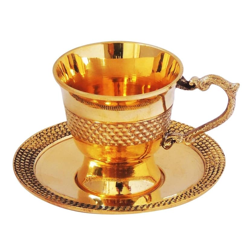 Brass Tea Cup Saucer Set (ZMAS272 B) view 3