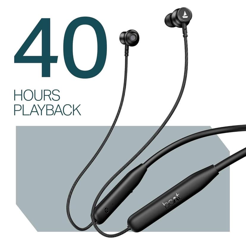 Boat 2025 Launch Rockerz 113 40H Battery, Dual Pair, Fast Charge, ENx Tech, Stream Ad Free Music via App Support, Magnetic Buds, Bluetooth Neckband, Wireless with Mic in Ear Earphones (Active Black) view 4