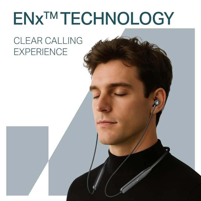 Boat 2025 Launch Rockerz 113 40H Battery, Dual Pair, Fast Charge, ENx Tech, Stream Ad Free Music via App Support, Magnetic Buds, Bluetooth Neckband, Wireless with Mic in Ear Earphones (Active Black) view 5