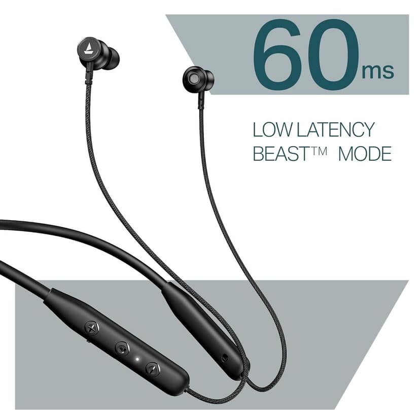 Boat 2025 Launch Rockerz 113 40H Battery, Dual Pair, Fast Charge, ENx Tech, Stream Ad Free Music via App Support, Magnetic Buds, Bluetooth Neckband, Wireless with Mic in Ear Earphones (Active Black) view 7