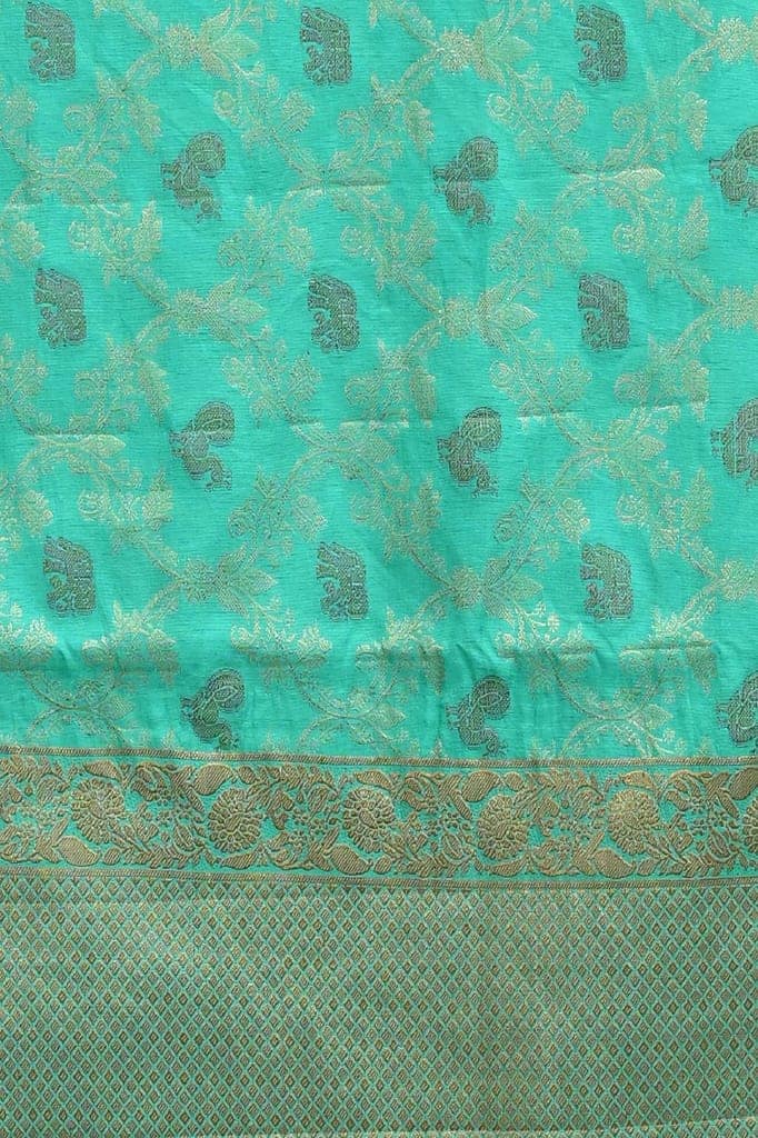 Green Semi Silk Saree With Modish Design view 4