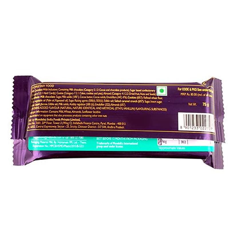 Cadbury Dairy Milk Marvellous Creations Chocolate Bar, Cookie Nut Crunch, 75G view 2