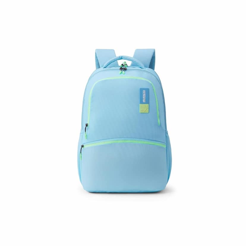Uni-Prim | 32 Ltrs | 3 Compartments | Bottle Pocket | Ergonomic Padded Back Panel & Shoulder Straps | School Backpack for Boys & Girls | 1 Year International Warranty | Light Blue view 3