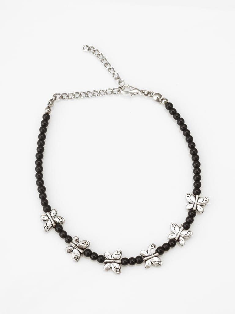 Morison Sleek Black Leather Anklet Bold and Modern view 3
