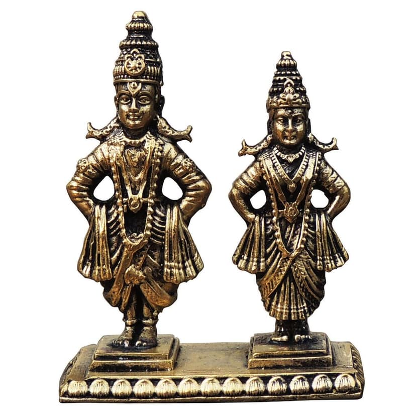 Brass Rukmini Vitthal Statue � Premium Brass Vithoba Religious Decor, Height : 2.2 Inch (BSMAS1468 M) view 2