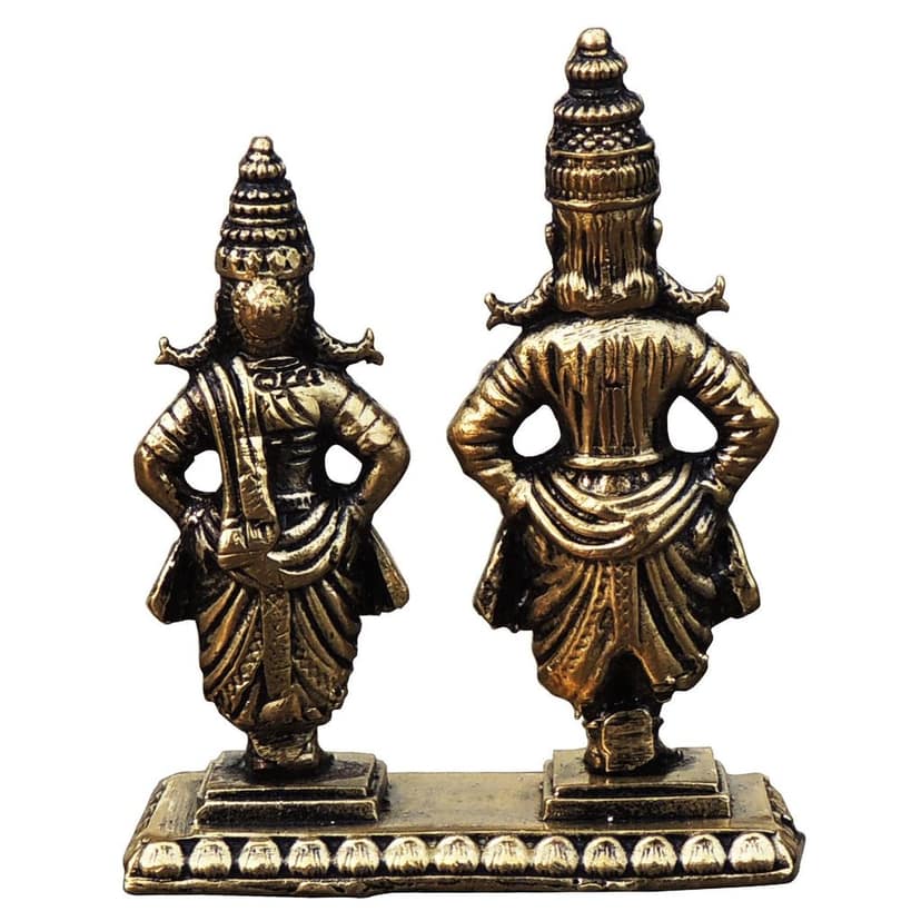 Brass Rukmini Vitthal Statue � Premium Brass Vithoba Religious Decor, Height : 2.2 Inch (BSMAS1468 M) view 3