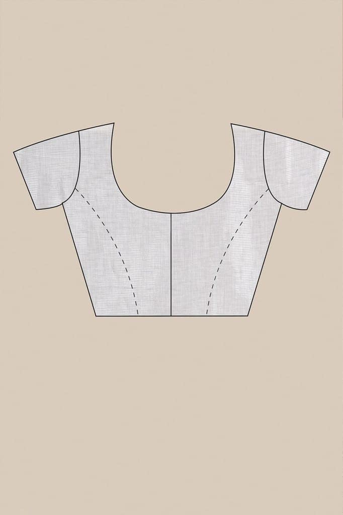 Grey Linen Saree With Modish Work and Resham Border view 5