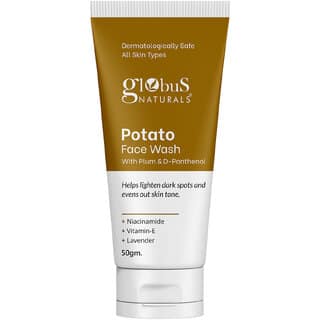 Globus Naturals Potato Face Wash with Plum DPanthenol helps lighten dark spots and evens out skin tone suitable for All Skin Types 50gm