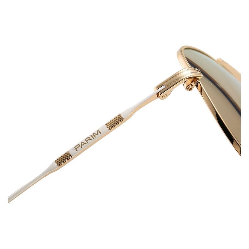 PARIM Polarized Unisex Aviator Sunglasses Golden::White Frame / Golden Lenses | SKU 12004 K1 view 4