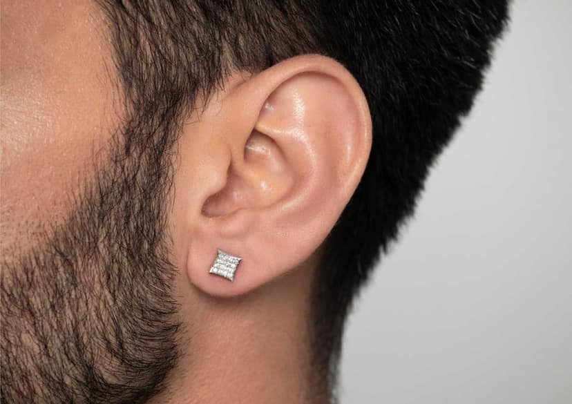 Inverted Grace Ear Stud For Men (1 Pc Only) view 4