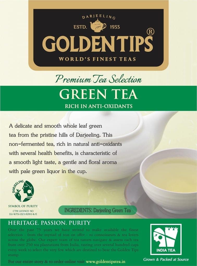 Golden Tips Darjeeling Green Tea Loose Leaves Brocade Bag (200 Gram , 100 cups) view 2