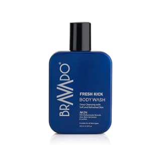 BRAVADO Fresh Kick Body Wash | Deep Cleansing & Moisturizing with Broccoli & Aloe | for Detan, Acne-Prone Skin | Pore Tightening & Refreshing | Shower Gel, Exfoliating Body Wash, Foamy Lather | 200ml